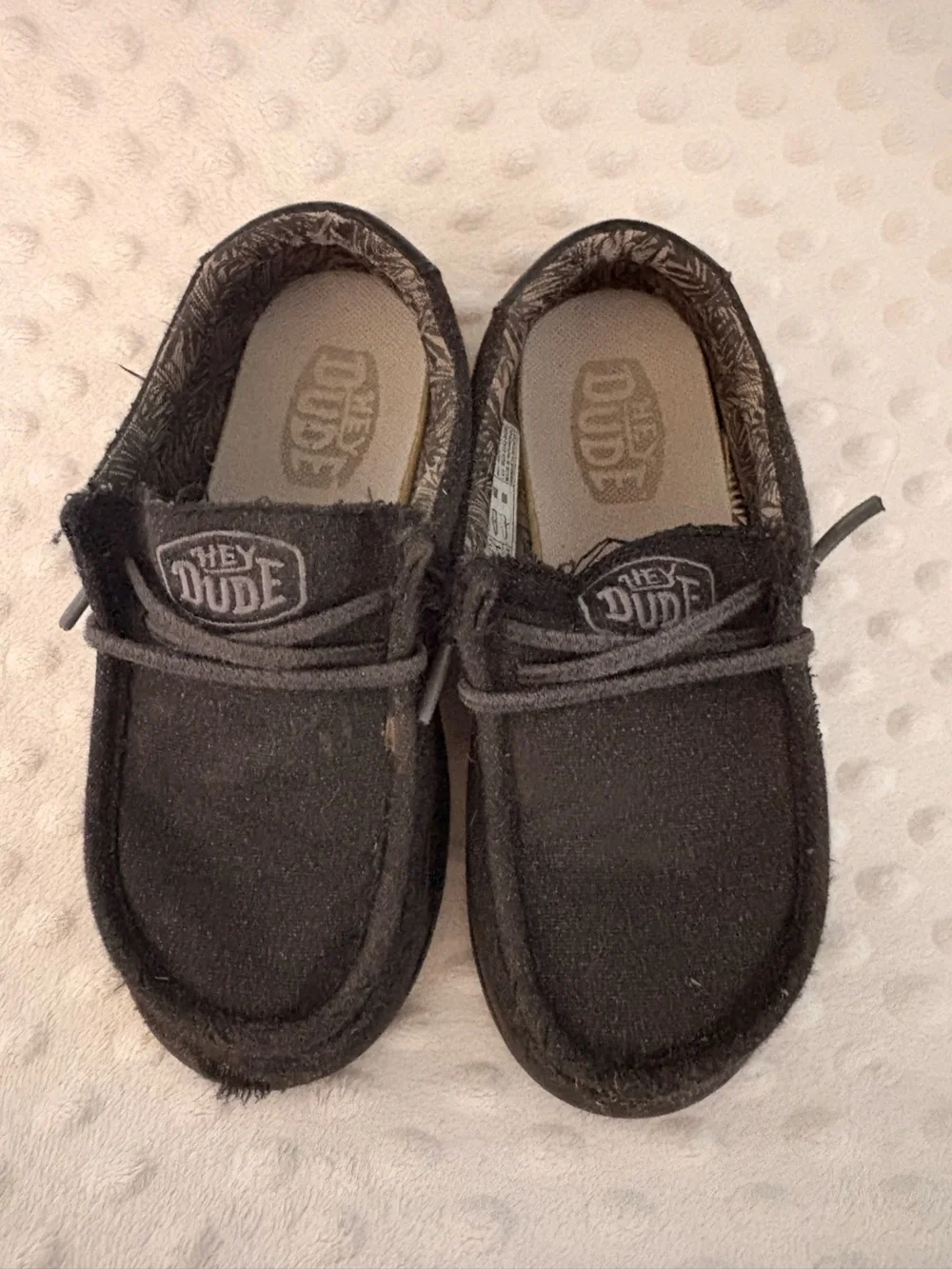 Hey Dude Black Canvas Slip-On Moccasins